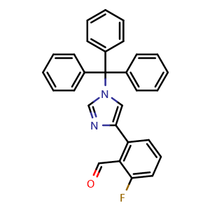 Chemical structure of 2-Fluoro-6-[1-(triphenylmethyl)-1H-imidazol-4-yl]benzaldehyde , CAS 1402838-09-8, AChemBlock W169781