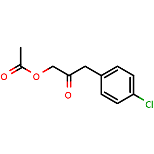 Chemical structure of 3-(4-Chlorophenyl)-2-oxopropyl acetate , CAS 56955-38-5, AChemBlock W169788