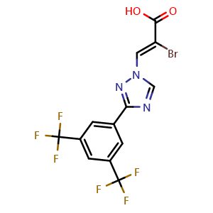 (Z)-3-(3-(3,5-bis(trifluoromethyl)phenyl)-1H-1,2,4-triazol-1-yl)-2-bromoacrylic acid