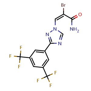 (E)-3-(3-(3,5-bis(trifluoromethyl)phenyl)-1H-1,2,4-triazol-1-yl)-2-bromoacrylamide