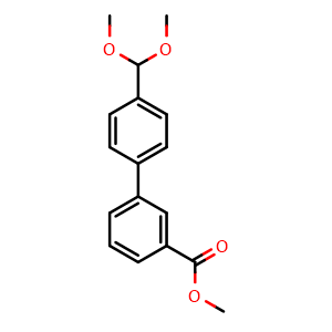Chemical structure of Methyl 4'-(dimethoxymethyl)-[1,1'-biphenyl]-3-carboxylate , CAS 2444046-05-1, AChemBlock W169813
