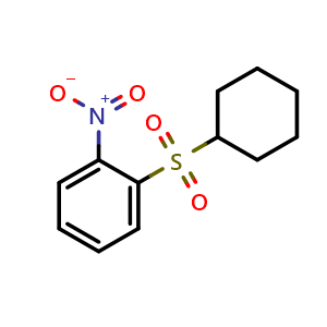 Chemical structure of 1-(Cyclohexylsulfonyl)-2-nitrobenzene , CAS 76697-45-5, AChemBlock W169815