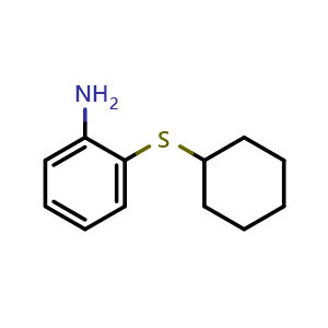 Chemical structure of 2-(Cyclohexylthio)benzenamine , CAS 37535-87-8, AChemBlock W169817
