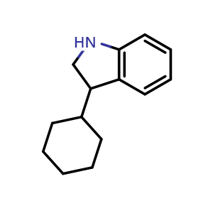Chemical structure of 3-Cyclohexylindoline , CAS 162523-47-9, AChemBlock W169829