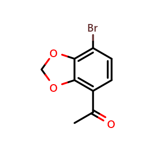 Chemical structure of 1-(7-Bromobenzo[d][1,3]dioxol-4-yl)ethan-1-one , CAS 1892297-27-6, AChemBlock W169833