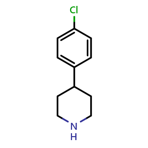 Chemical structure of 4-(4-Chlorophenyl)piperidine , CAS 26905-02-2, AChemBlock W169888