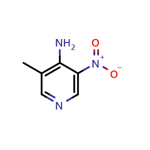 Chemical structure of 3-Methyl-5-nitropyridin-4-amine , CAS 18227-67-3, AChemBlock W169901