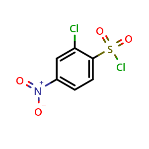 Chemical structure of 2-Chloro-4-nitrobenzene-1-sulfonyl chloride , CAS 20201-03-0, AChemBlock W169913