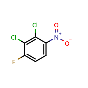 Chemical structure of 2,3-Dichloro-1-fluoro-4-nitrobenzene , CAS 36556-51-1, AChemBlock W169917