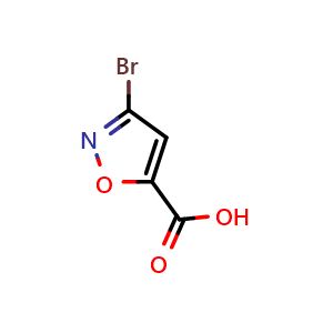 Chemical structure of 3-Bromo-5-isoxazolecarboxylic acid , CAS 6567-35-7, AChemBlock W169945