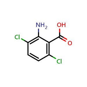 Chemical structure of 2-Amino-3,6-dichlorobenzoic acid , CAS 3032-32-4, AChemBlock W169959