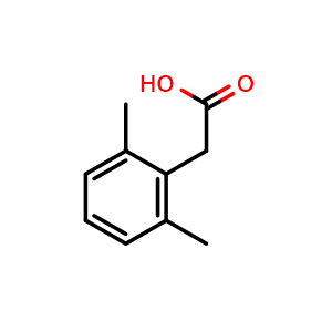 Chemical structure of 2-(2,6-Dimethylphenyl)acetic acid , CAS 938-50-1, AChemBlock W169974