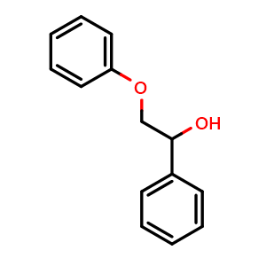 Chemical structure of 2-Phenoxy-1-phenylethanol , CAS 4249-72-3, AChemBlock W169981