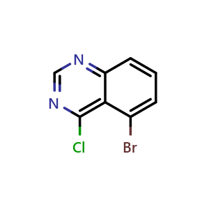 Chemical structure of 5-Bromo-4-chloroquinazoline , CAS 2148-38-1, AChemBlock W169987