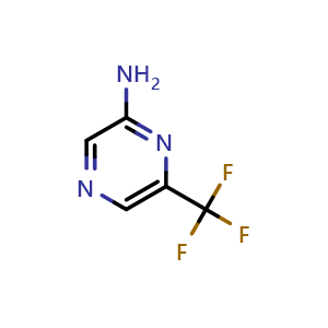 Chemical structure of 6-(trifluoromethyl)pyrazin-2-amine , CAS 69816-35-9, AChemBlock W170015