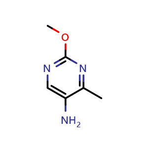Chemical structure of 2-Methoxy-4-methylpyrimidin-5-amine , CAS 908099-97-8, AChemBlock W170024