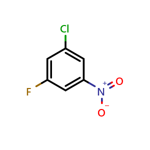 Chemical structure of 1-Chloro-3-fluoro-5-nitrobenzene , CAS 4815-64-9, AChemBlock W170036