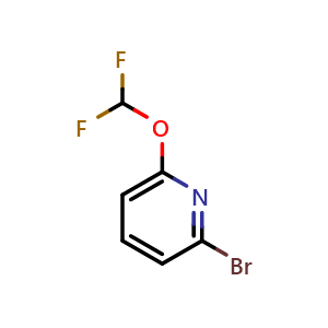 Chemical structure of 2-bromo-6-(difluoromethoxy)pyridine , CAS 1214345-40-0, AChemBlock W170038
