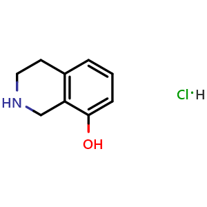 Chemical structure of 1,2,3,4-Tetrahydroisoquinolin-8-ol hydrochloride , CAS 32999-38-5, AChemBlock W170045