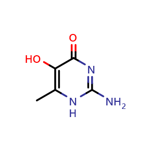 Chemical structure of 2-Amino-5-hydroxy-6-methylpyrimidin-4(1H)-one , CAS 14405-13-1, AChemBlock W170050