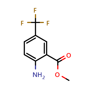 Chemical structure of Methyl 2-amino-5-(trifluoromethyl)benzoate , CAS 117324-58-0, AChemBlock W170058