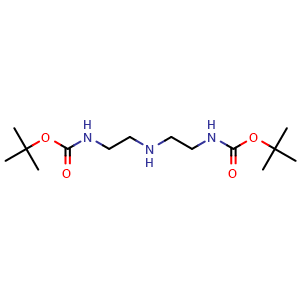 Chemical structure of 1,7-Bis-Boc-1,4,7-triazaheptane , CAS 117499-16-8, AChemBlock W170059