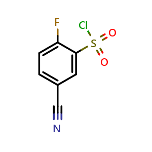 Chemical structure of 5-Cyano-2-fluorobenzene-1-sulfonyl chloride , CAS 1101120-80-2, AChemBlock W170067
