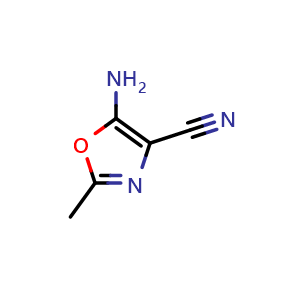 Chemical structure of 5-Amino-2-methyloxazole-4-carbonitrile , CAS 5098-16-8, AChemBlock W170071
