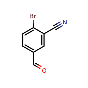 Chemical structure of 2-Bromo-5-formylbenzonitrile , CAS 1228829-43-3, AChemBlock W170085