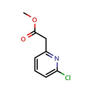 Chemical structure of methyl 2-(6-chloro-2-pyridyl)acetate , CAS 161807-18-7, AChemBlock W170093