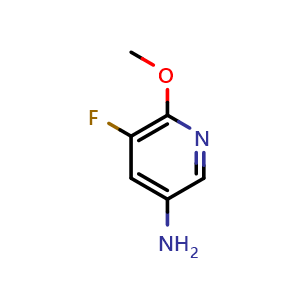 Chemical structure of 3-Amino-5-fluoro-6-methoxypyridine , CAS 886372-63-0, AChemBlock W170096
