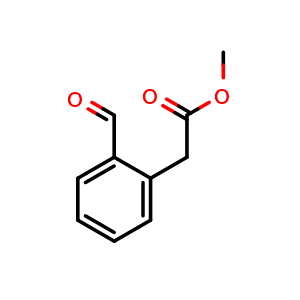 Chemical structure of Methyl 2-(2-formylphenyl)acetate , CAS 63969-83-5, AChemBlock W170097