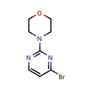Chemical structure of 4-(4-Bromopyrimidin-2-yl)morpholine , CAS 663194-10-3, AChemBlock W170106