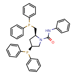 Chemical structure of (2S,4S)-4-(Diphenylphosphino)-2-[(diphenylphosphino)methyl]-N-phenyl-1-pyrrolidinecarboxamide , CAS 74571-27-0, AChemBlock W170128
