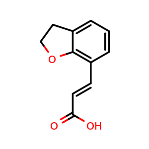 Chemical structure of 3-(2,3-Dihydrobenzofuran-7-yl)acrylic acid , CAS 630424-80-5, AChemBlock W170136