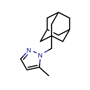 Chemical structure of 1-(Adamantan-1-ylmethyl)-5-methyl-1H-pyrazole , CAS 1430845-68-3, AChemBlock W170164