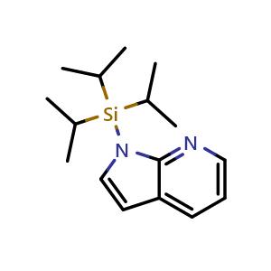 Chemical structure of 1-[Tris(1-methylethyl)silyl]-1H-pyrrolo[2,3-b]pyridine , CAS 1093759-49-9, AChemBlock W170168