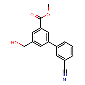 Chemical structure of Methyl 3-(3-cyanophenyl)-5-(hydroxymethyl)benzoate , CAS 225657-76-1, AChemBlock W170184