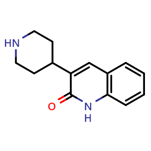Chemical structure of 3-Piperidin-4-yl-1H-quinolin-2-one , CAS 205058-78-2, AChemBlock W170185