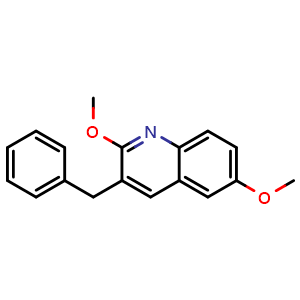 Chemical structure of 3-Benzyl-2,6-dimethoxyquinoline , CAS 918518-76-0, AChemBlock W170188