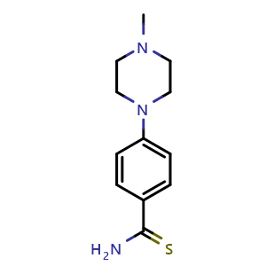 Chemical structure of 4-(4-Methyl-1-piperazinyl)benzenecarbothioamide , CAS 229970-90-5, AChemBlock W170200