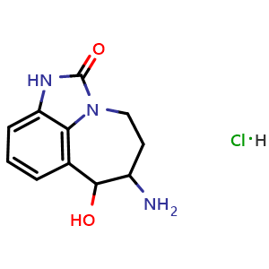 Chemical structure of 7-Amino-6-hydroxy-6,7,8,9-tetrahydro-2,9a-diazabenzo[cd]azulen-1(2H)-one hydrochloride , CAS 1021910-71-3, AChemBlock W170212