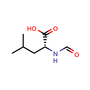 Chemical structure of (R)-2-formamido-4-methylpentanoic acid , CAS 44978-39-4, AChemBlock W170217