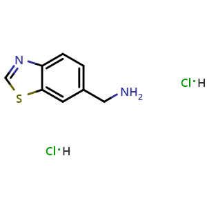 Chemical structure of 6-Benzothiazolemethanamine dihydrochloride , CAS 1375964-49-0, AChemBlock W170220