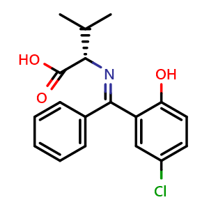 Chemical structure of N-[(5-Chloro-2-hydroxyphenyl)phenylmethylene]-L-valine , CAS 38075-43-3, AChemBlock W170245