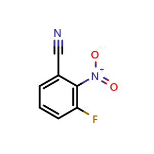 Chemical structure of 3-Fluoro-2-nitrobenzonitrile , CAS 1000339-52-5, AChemBlock W170255