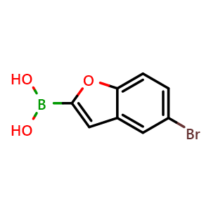 Chemical structure of (5-Bromobenzofuran-2-yl)boronic acid , CAS 331833-99-9, AChemBlock W170261