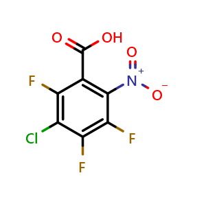 Chemical structure of 3-Chloro-2,4,5-trifluoro-6-nitrobenzoic acid , CAS 111230-48-9, AChemBlock W170262