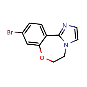 Chemical structure of 9-Bromo-5,6-dihydroimidazo[1,2-d][1,4]benzoxazepine , CAS 1282516-67-9, AChemBlock W170282