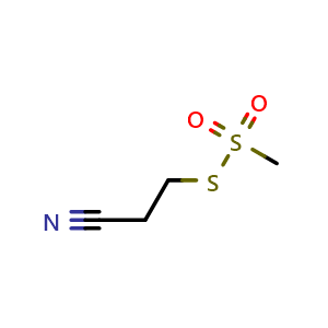 Chemical structure of S-(2-cyanoethyl) Methanesulfonothioate , CAS 7651-64-1, AChemBlock W170291
